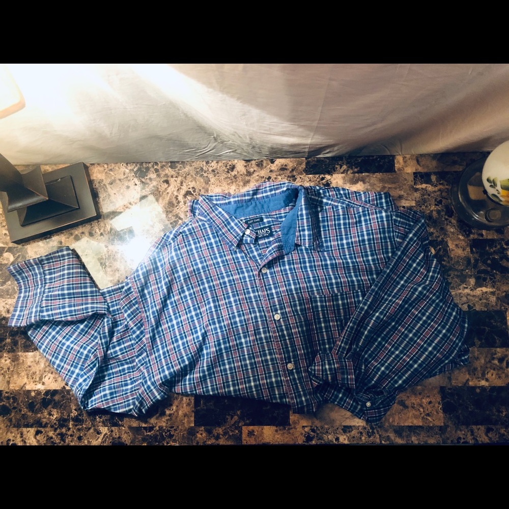 Men’s button up dress shirt.